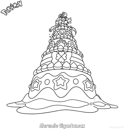 Free printable Alcremie Gigantamax Coloring Page - Free Printable Pokemon Coloring Sheets coloring page